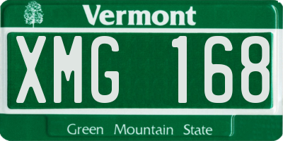 VT license plate XMG168