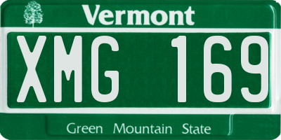 VT license plate XMG169