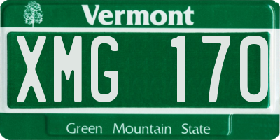 VT license plate XMG170