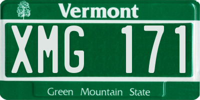 VT license plate XMG171