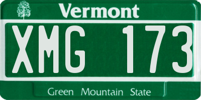 VT license plate XMG173