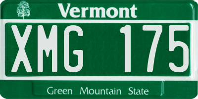 VT license plate XMG175