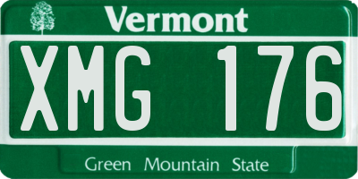 VT license plate XMG176