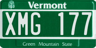 VT license plate XMG177