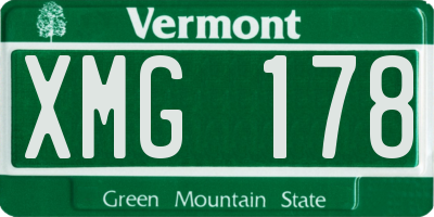 VT license plate XMG178