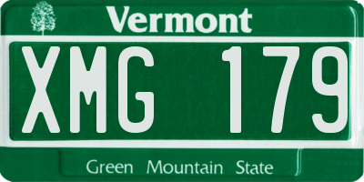 VT license plate XMG179
