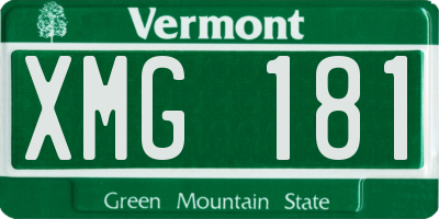 VT license plate XMG181