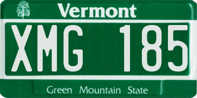 VT license plate XMG185