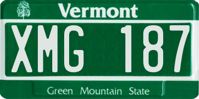VT license plate XMG187