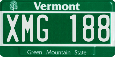 VT license plate XMG188
