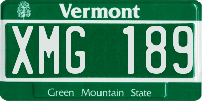 VT license plate XMG189