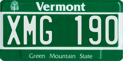 VT license plate XMG190