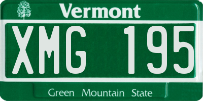 VT license plate XMG195