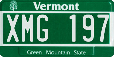 VT license plate XMG197