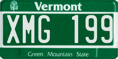 VT license plate XMG199
