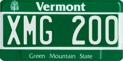 VT license plate XMG200