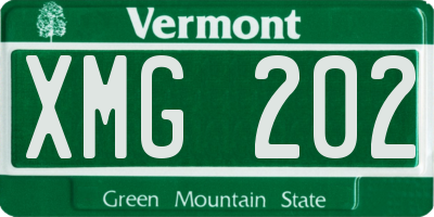 VT license plate XMG202