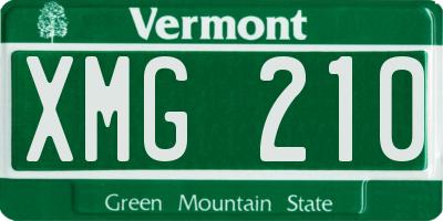 VT license plate XMG210