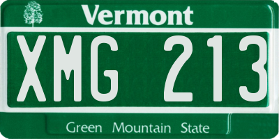 VT license plate XMG213
