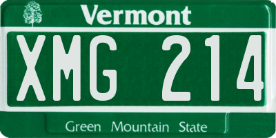 VT license plate XMG214