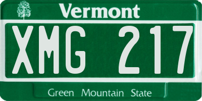 VT license plate XMG217