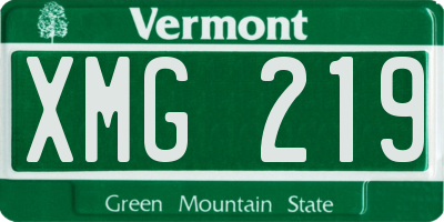 VT license plate XMG219