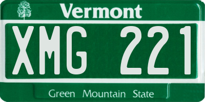 VT license plate XMG221