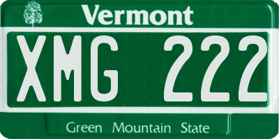 VT license plate XMG222