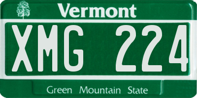 VT license plate XMG224