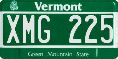 VT license plate XMG225