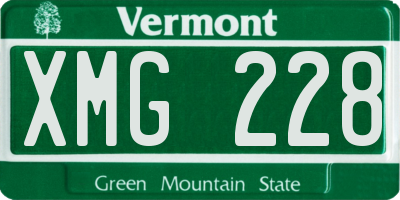 VT license plate XMG228