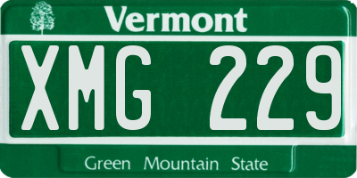 VT license plate XMG229