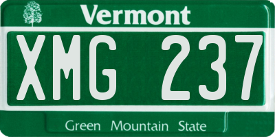 VT license plate XMG237