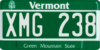 VT license plate XMG238