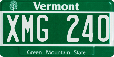 VT license plate XMG240