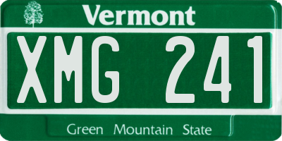 VT license plate XMG241