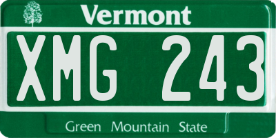 VT license plate XMG243