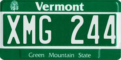 VT license plate XMG244