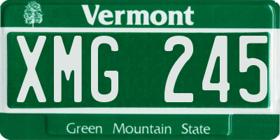 VT license plate XMG245