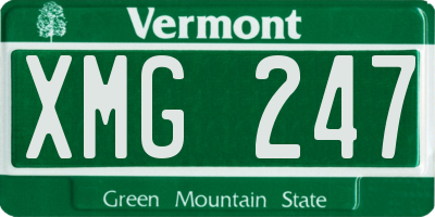 VT license plate XMG247