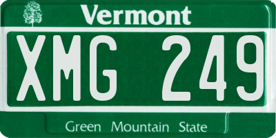VT license plate XMG249