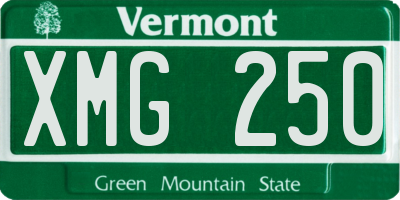 VT license plate XMG250