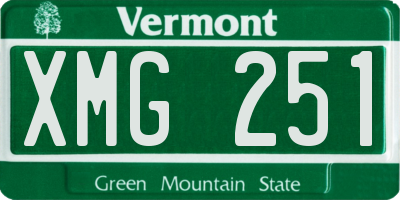 VT license plate XMG251