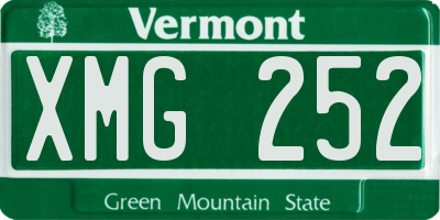 VT license plate XMG252