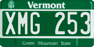 VT license plate XMG253