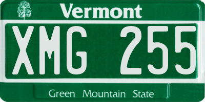 VT license plate XMG255