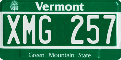 VT license plate XMG257