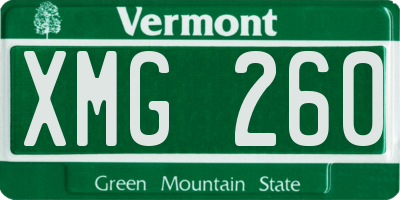 VT license plate XMG260