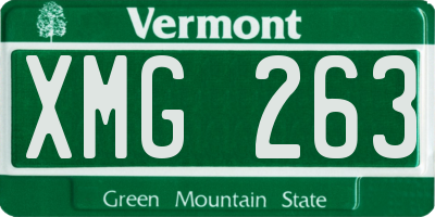 VT license plate XMG263