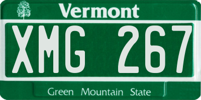 VT license plate XMG267